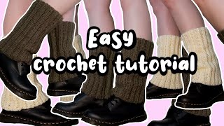 how to crochet leg warmers  easy crochet tutorial [upl. by Nyrrek]