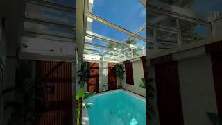 Retractable Pool Enclosure  Glass Roof System FOS Lite by Salinox [upl. by Ettolrahs635]