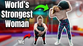 Working out with the WORLDS STRONGEST WOMAN [upl. by Launce942]