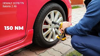 Dewalt DCF887 lug nuts torque test Impact driver Odkręcanie śrub zakrętarka udarowa [upl. by Farly850]