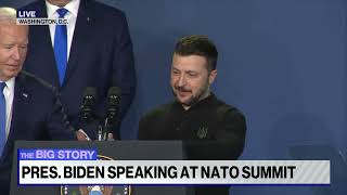 Biden introduces Ukraines Zelenskyy as Vladimir Putin in gaffe during NATO summit meeting [upl. by Wardle]