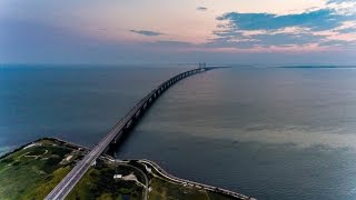 Øresund Bridge by drone in 4K 🌉🚁 [upl. by Sadiras]