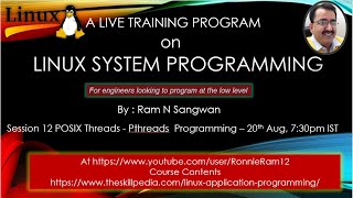 Session 12 POSIX Threads Programming Linux Programming Linux Application Programming [upl. by Attenat]