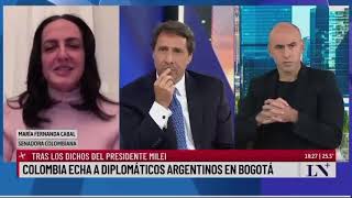 🚨 María Fernanda Cabal habla sobre la relación Milei  Petro en La Nación de Argentina [upl. by Barris]