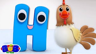 Letter H Song H for Hen Learn ABC Nursery Rhymes And Kids Song by Bob The Train [upl. by Hodge240]