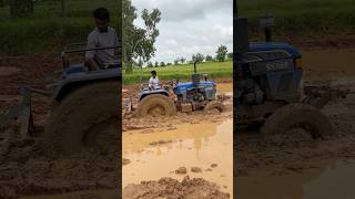 Eicher 4wd tractor working in mud shorts trending tractor [upl. by Adeirf]