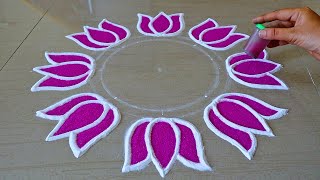 Easy amp Beautiful New Year Rangoli Designs  Sankranthi Muggulu Designs  Easy Pongal Kolam Designs [upl. by Nnaitsirhc]