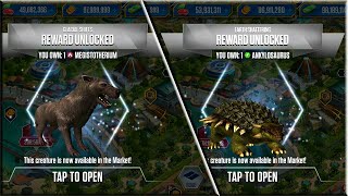 UNLOCKED MEGISTOTHERIUM WITH ANKYLOSAURUS  JURASSIC WORLD THE GAME [upl. by Yentrok]