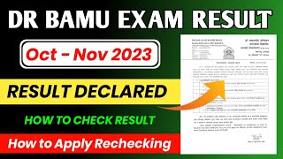 ✅Dr Bamu Exam 2023 Result Declared 🔥  Bamu Result Oct Nov 2023  How to Check Bamu Result 2023 [upl. by Ravens521]