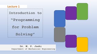 Lecture 1 Introduction to Programming for Problem Solving  Using Turbo C [upl. by Haliehs214]