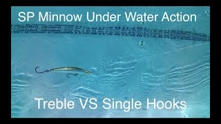 SP Minnow Underwater Action Treble VS Single Inline Hooks [upl. by Asoramla]