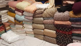 Chickpet Bangalore Wholesale and Retail Fabric ShopLong gownsSareesBlousesShrugsShawlsLehangas [upl. by Akimet152]