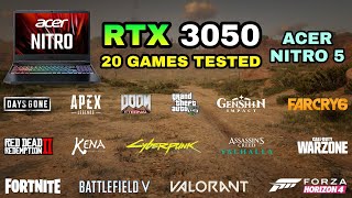 Acer Nitro 5  RTX 3050  i5 11th Gen 11400H  Test in 20 Games in 2021 [upl. by Botti]