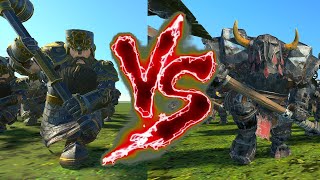 Hammerers VS Black Orcs Total War Warhammer 3 [upl. by Lemhar]