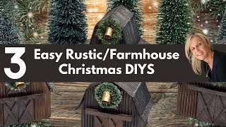 Farmhouse Christmas DIYS Rustic Christmas Decor DIY Dollar Tree DIY [upl. by Clellan]