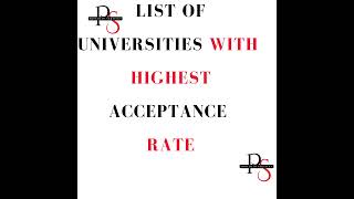 LIST OF UNIVERSITIES WITH HIGHEST ACCEPTANCE RATE [upl. by Nivre144]