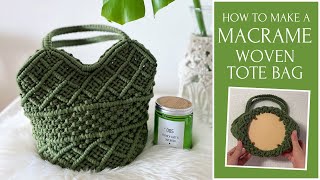 DIY Macrame Woven Tote Bag  Macrame Bag  Macrame Tutorial Beginner to Advanced [upl. by Sadinoel]