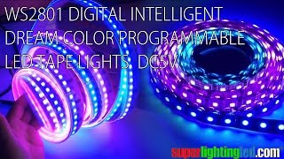 WS2801 Digital Intelligent dream color programmable led tape lights [upl. by Yelac28]