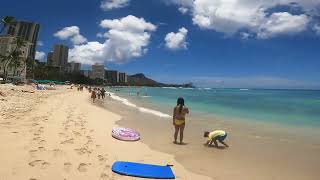 Waikiki Beach in Honolulu Hawaii  Walking Tour [upl. by Delisle]