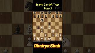 💯Most SUCCESSFUL Chess Trap💯 Evans Gambit Trap Part3shorts ytshorts viralshorts evansgambit [upl. by Artenak]