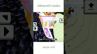 Minecraft noobs player skill minecraft subscribe shortvideo shorts gaming [upl. by Cychosz267]