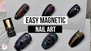 6 Easy Magnetic Nail Art Designs using Gel [upl. by Mosira]