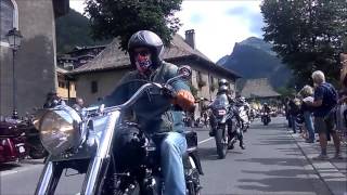 Morzine Harleys days 2017 Parade [upl. by Anhsirk]