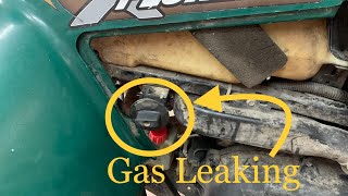 Changing a leaking gas atv petcock  Polaris Xplorer [upl. by Granthem476]