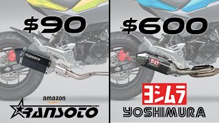 Honda Grom Exhaust Review 90 Ransoto vs 600 Yoshimura RS2 Install Guide  Sound Comparisons [upl. by Kurland]