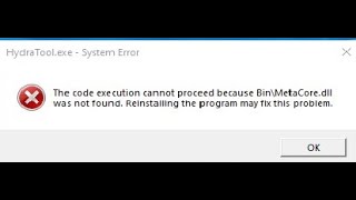 How to fix hydra tool MetaCoredll error [upl. by Ettener]