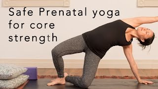 Prenatal yoga for core strength  15min [upl. by Nnayrrehs]