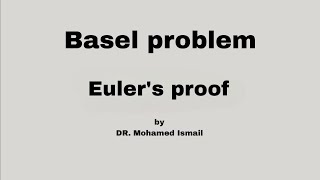 lec1 Basel problem using Eulers proof [upl. by Ijar]