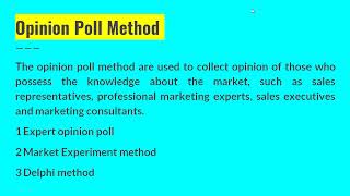 Opinion Poll Method of Demand Forecasting I Managerial Economics I AKTU [upl. by Riamo398]