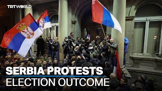 Thousands protest in Belgrade over claims of election fraud [upl. by Jarvey]