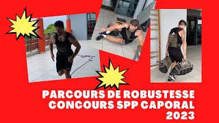 PARCOURS DE ROBUSTESSE CONCOURS SAPEUR POMPIER PROFESSIONNEL CAPORAL 2023 [upl. by Drahser]