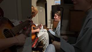 My Son Aiden plays guitar as his girlfriend Sadie Love sings Wicker Chair by Kings of Leon [upl. by Mirth]