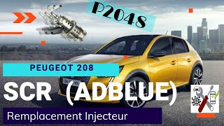 Remplacement injecteur adblue Peugeot 208 2016 P2048 [upl. by Voletta]