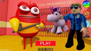 RED LARVA BARRYS PRISON RUN  I Have a Pink Unicorn  Full Gameplay roblox obby [upl. by Eelyram]