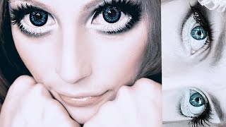 BIG ANIME DOLL EYES MAKEUP TUTORIAL  Makijaż na lalkę [upl. by Hgiel401]