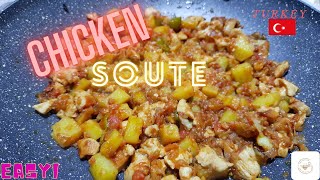 Turkish Style Chicken Sote Recipe  Chicken Saute turkishfood [upl. by Raquela]