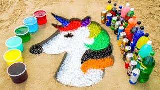 How to make Rainbow Unicorn Horse with Orbeez Fanta Sprite Coca Cola vs Mentos amp Popular Sodas [upl. by Riley]