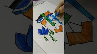 Creating Cubism Art with Markers shortvideo [upl. by Publus]