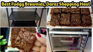 The Best Fudgy Brownies Recipe  Milk Chocolate Brownie  Daraz Shopping Haul  Kitchen Oven Stand [upl. by Bushey788]