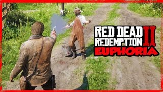 RDR2 Euphoria ragdoll physics with Horse Crashes Compilation Gameplay Xbox One X [upl. by Judenberg]