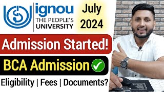 Ignou Admission 2024 July Session  BCA Admission  Ignou BCA Admission 2024  Ignou Admission July [upl. by Harod482]