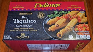 Costco Sale Item Review Delimex Beef Taquitos Carne de Res Taste Test [upl. by Lajet]