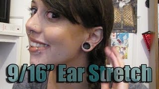 Stretching from 12quot to 916quot 14mm  Ear Stretching Journey [upl. by Esirahs]