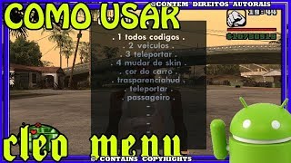 Como usar MOD MENU CLEO GTA SAN ANDREAS LITE ANDROID [upl. by Noiro]