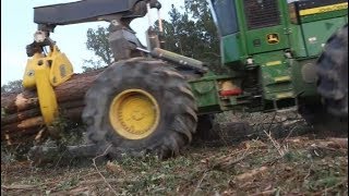 Productivity  John Deere Skidders amp Wheeled Feller Bunchers [upl. by Quick409]