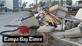 Debris clearing continues in Clearwater Beach Florida after Hurricane Milton [upl. by Putscher]